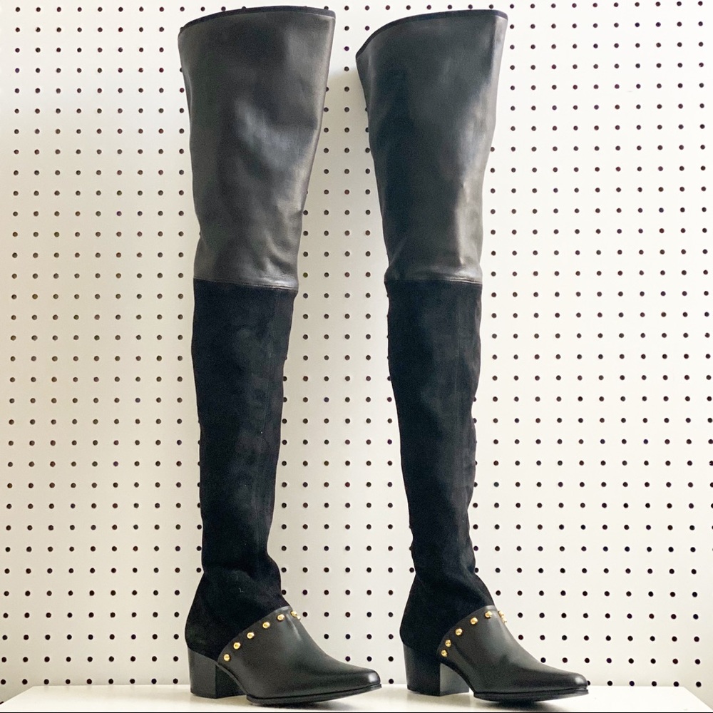 Balmain | Billie Leather & Suede Thigh High